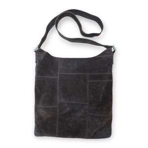 Vtg Y2k Banana Republic Cow Split Leather Suede Brown Crossbody Purse Patchwork